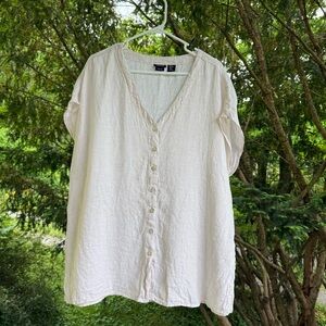 Jones New York Button Down Linen Shirt